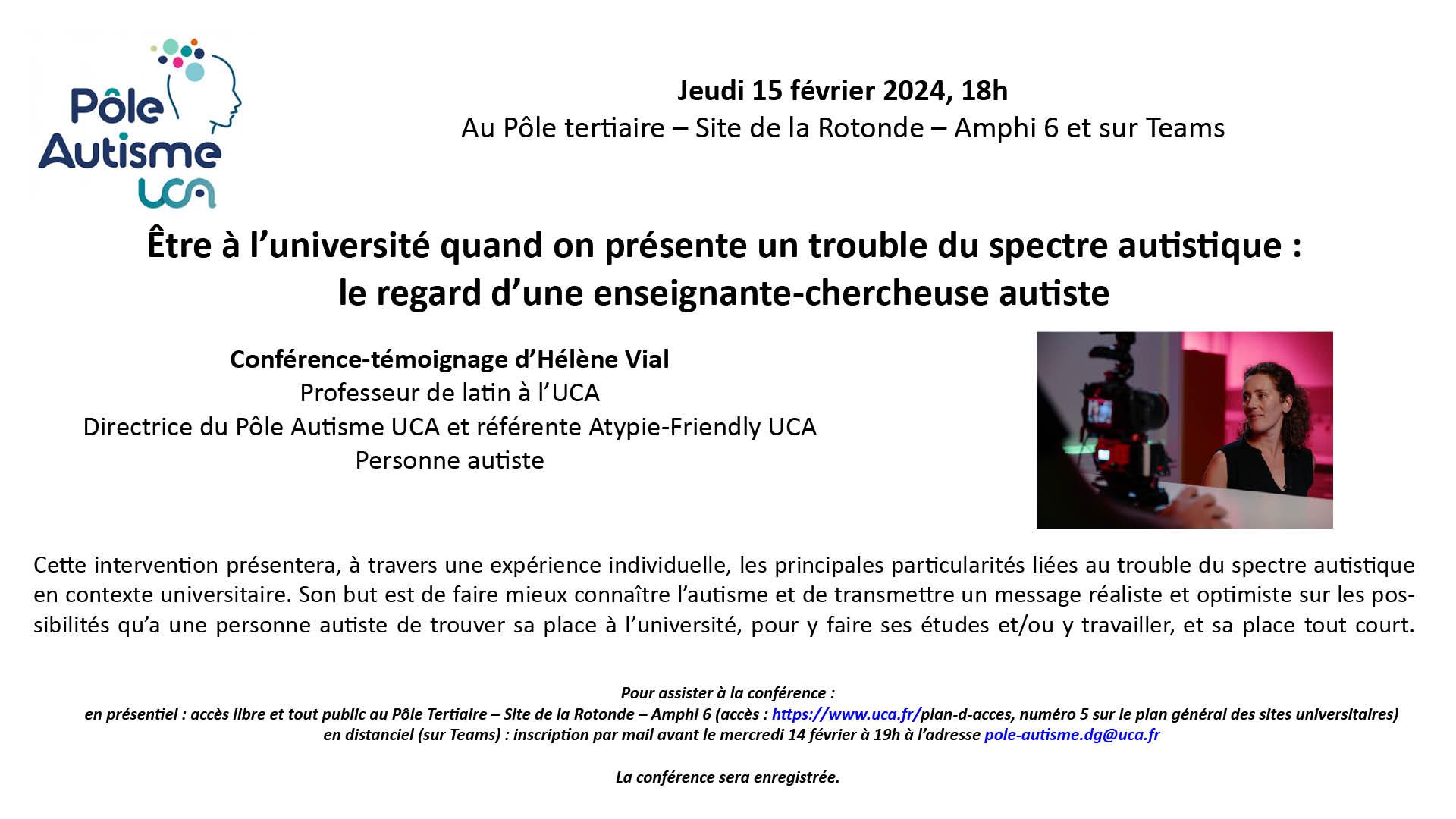 Conférence témoignage d'Hélène VIAL