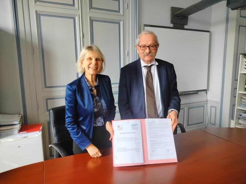 François Pâquis, Directeur général des services de l’UCA, et Catherine Grosjean, Présidente du Tribunal judiciaire de Clermont-Ferrand