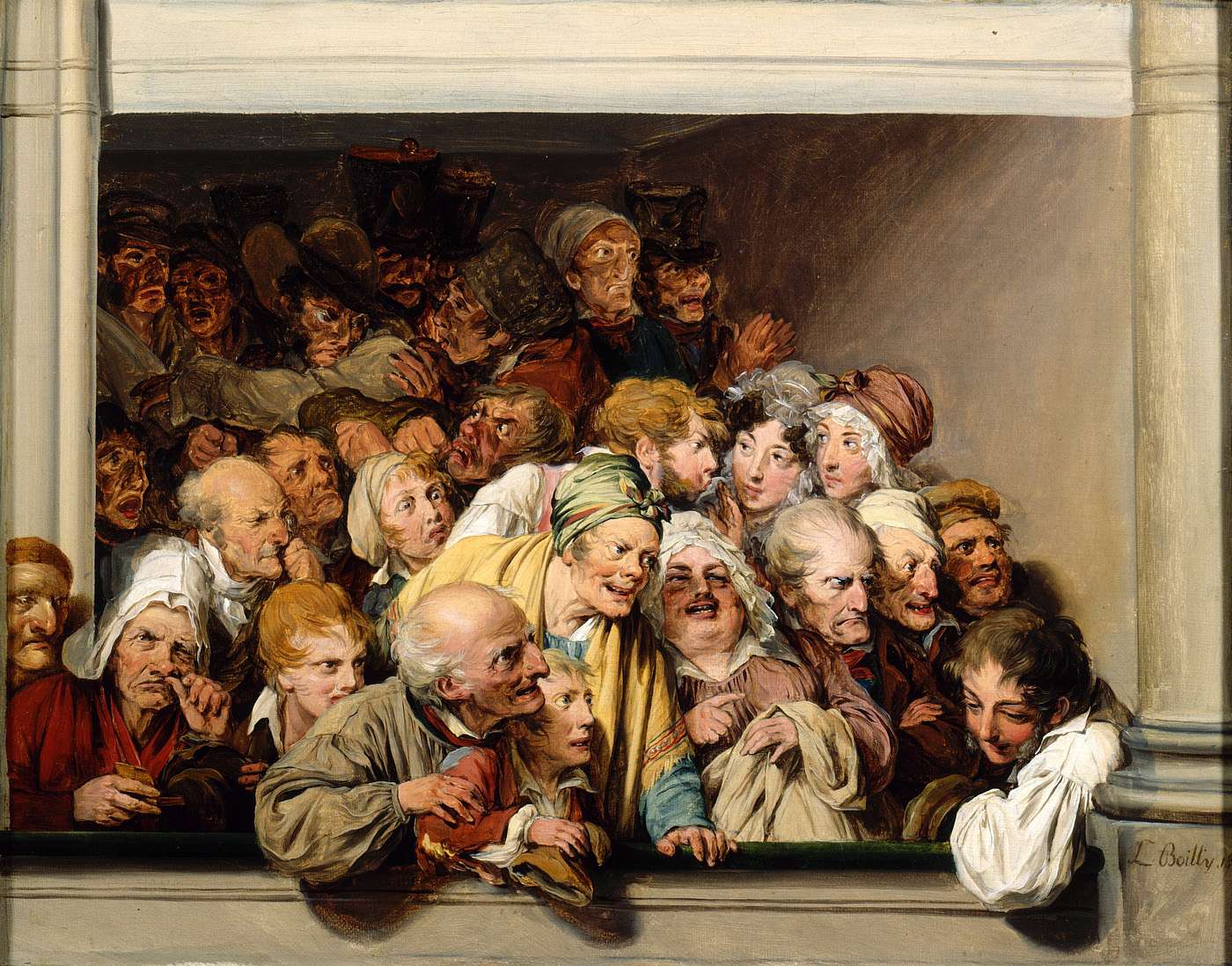 Louis-Léopold Boilly (1761-1845), Une loge, un jour de spectacle gratuit, 1830