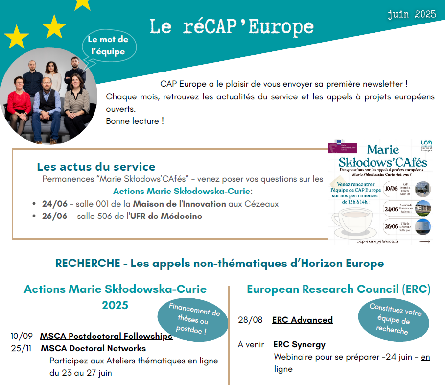 photo : extrait de la première newsletter de CAP Europe