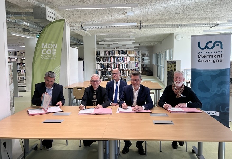 Signature de convention UCA x Montluçon Communauté x BRGM x Biobasic Environnement