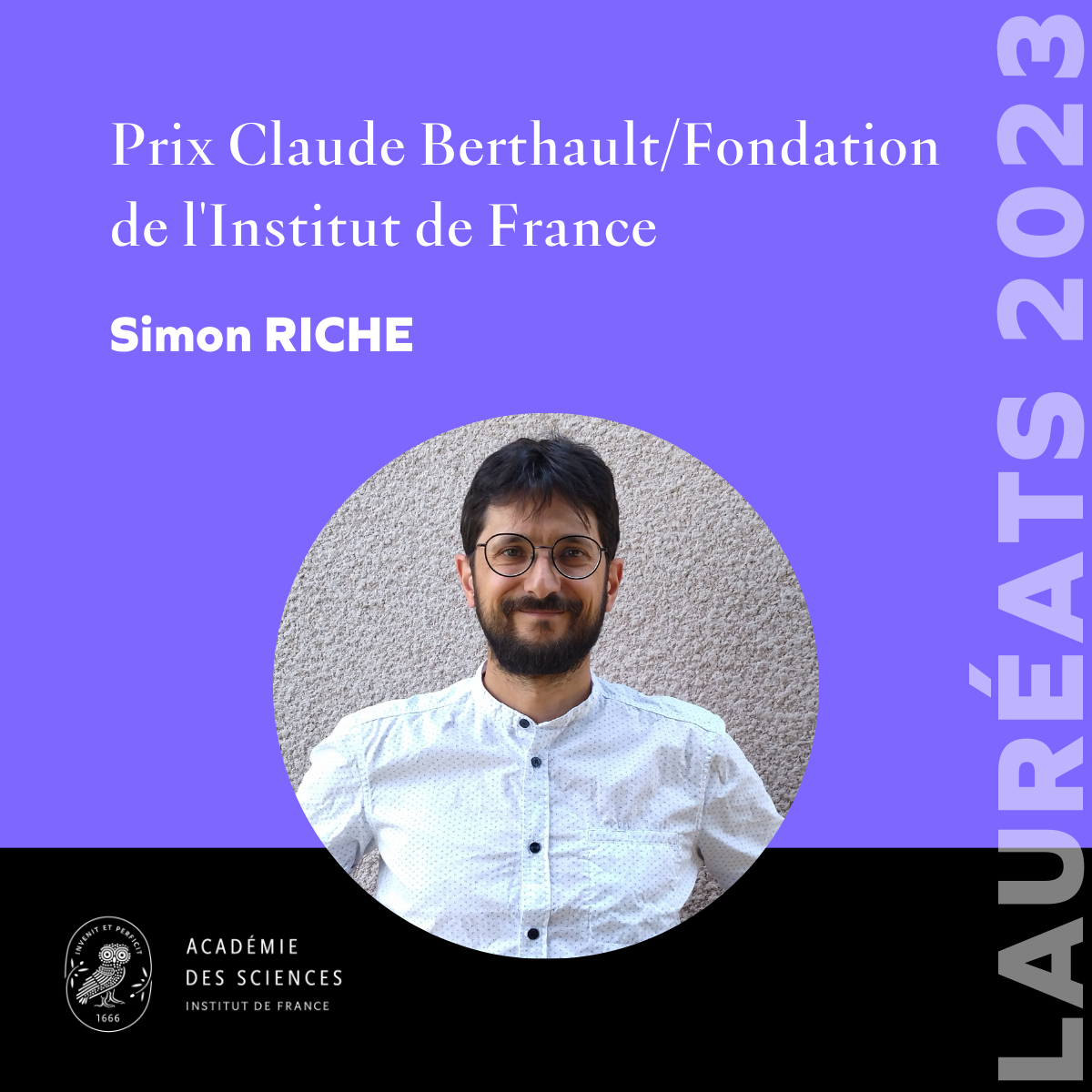 Simon Riche, lauréat de l'Académie des Sciences 2023